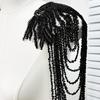 Pair Of Glittering Sequins And Beads Fringe Trim For Shoulder Embellishment Comfortable Wear In Event Craft Decoration