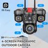 10K 20MP UHD Outdoor WiFi IP Camera Four Len Four Screen 360° 16X Zoom PTZ Security Cam Auto Tracking CCTV Wireless Surveillance