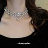 Pearl Diamond Water Drop Flower Necklace French Light Luxury Choker Collarbone Chain Neck Chain Ruili Style Necklace