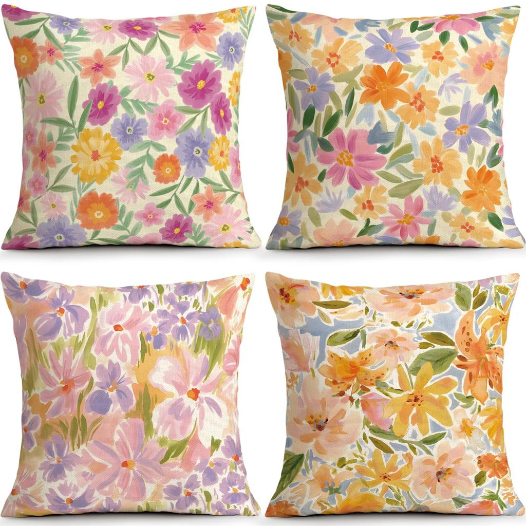 Set 4 Huse Pernă Decorativă Mandala Alb Crem Auriu Huse Elegante Luxe pentru Canapea Living Dormitor Decor Acasă