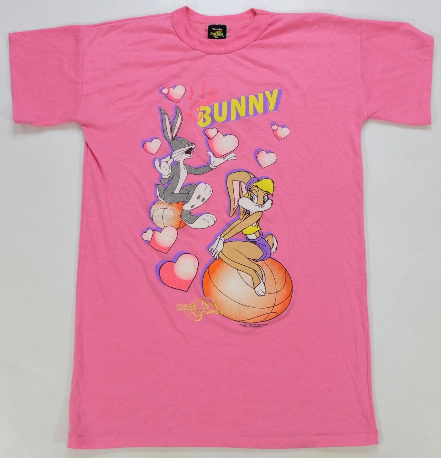 Rare VTG Space Jam Bugs Lola Bunny 1996 Basketball T Shirt 90s Looney Tunes Lady M