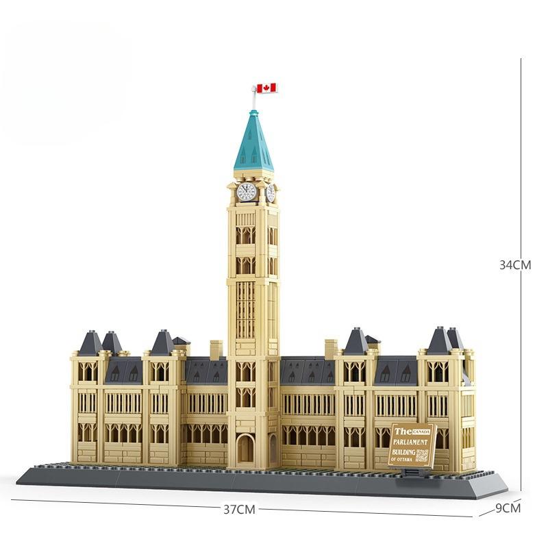 Non-Toxic 608Pcs World Famous Modern Architecture Building Blocks Canada Parliament Particle Assembly Bricks Toy For Children Gifts