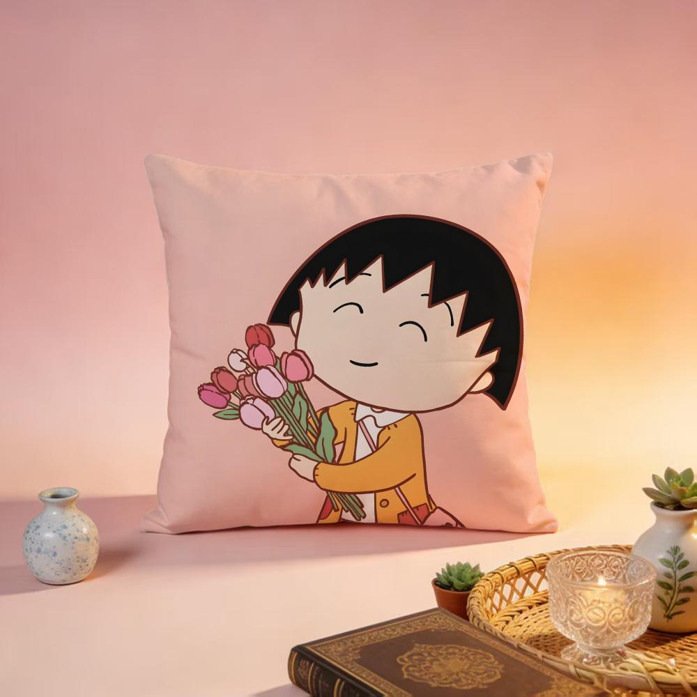 

Fashion CChibi Marukochaned Cushion Cover Premium SkinFriendly Pillow Case MultiPurpose for Home Office Travel 30X30cm