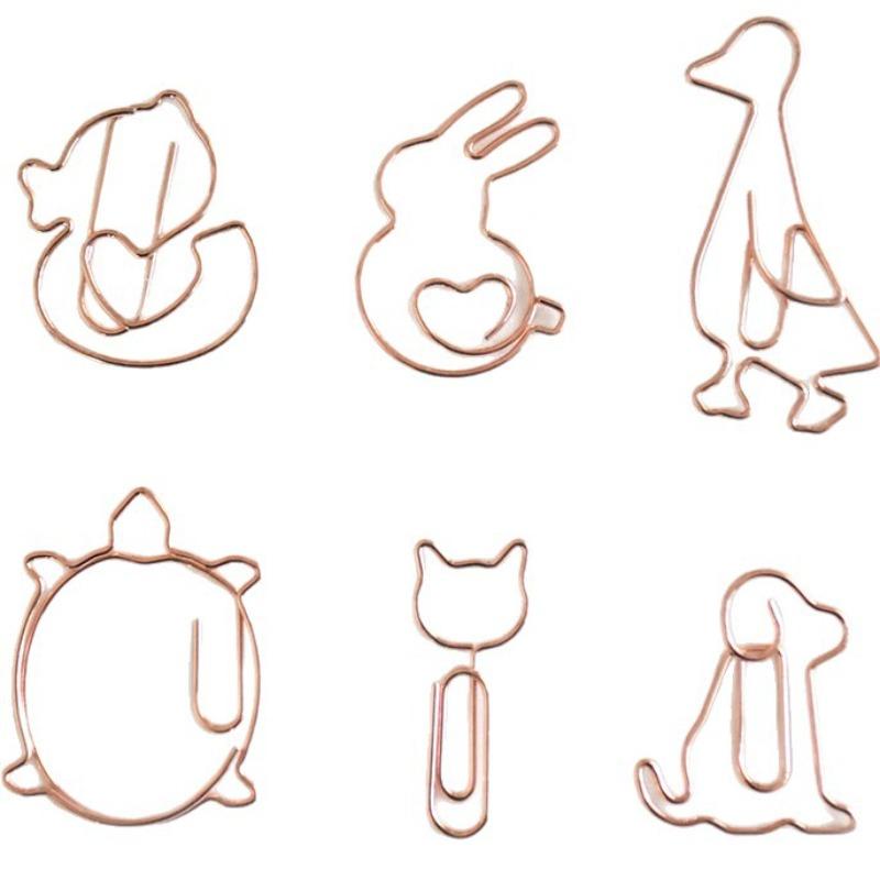 Cute Animal Shaped Golden Metal Decorative Paper Clip Bookmark Gift