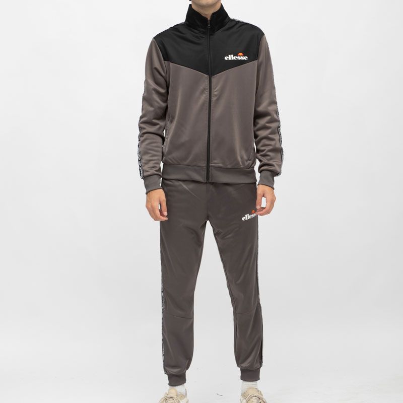 Ensemble veste de sport gris foncé avec bandes noires Homme ELLESSE