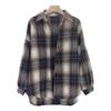 Women's Oversized Mid-Length Plaid Wool Shirt Jacket - Hong Kong Style, Autumn/Spring Trend