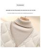 Women's Cotton V-Neck Jacket: Warm, Long-Sleeve Base Layer for Autumn/Winter, Socialite Style, Versatile Outerwear.