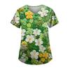 Top da donna con stampa floreale a ricamo simulato 3D