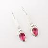 Rosa Turmalin Edelstein 925 Sterlingsilber Schmuck Handgefertigte Ohrringe 2,3" EE-166-7