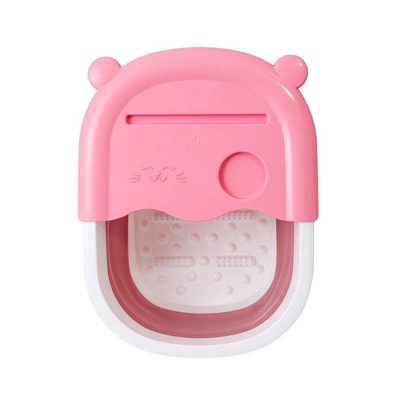 

1 шт. Складное ведро для замачивания ног, таз для мытья ног для общежитий и домашних хозяйств, таз для ножных ванн с функцией массажа розовый