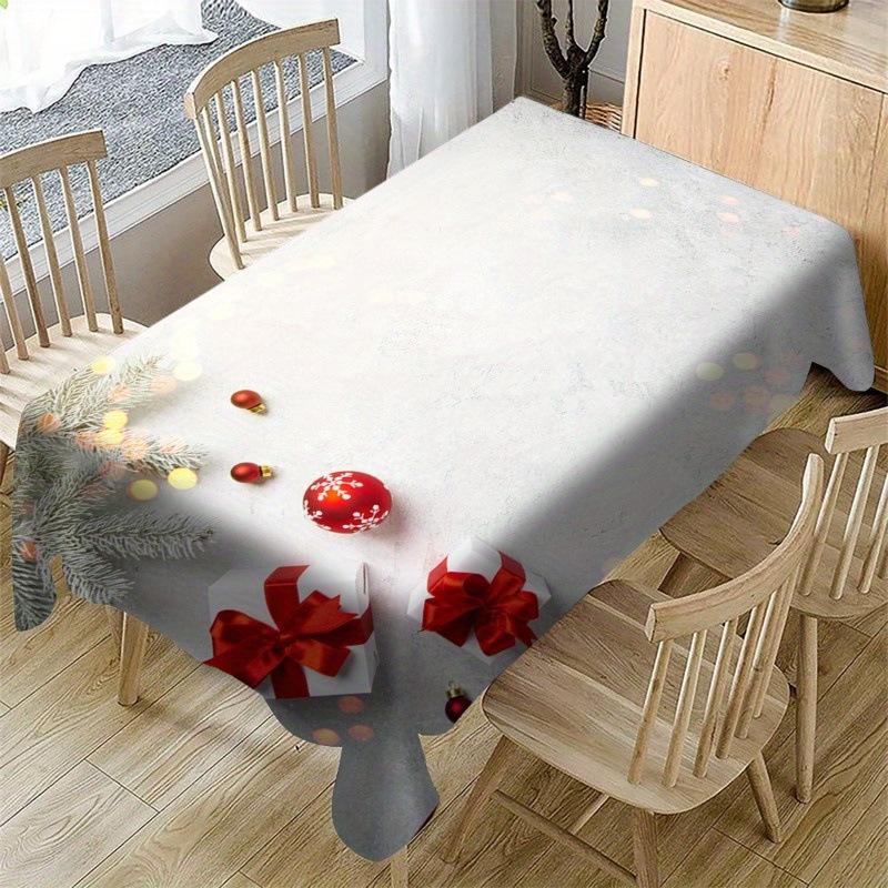 Waterproof Christmas Tablecloth Digital Print Kitchen Dining Table Decor Washable Holiday Home Decor