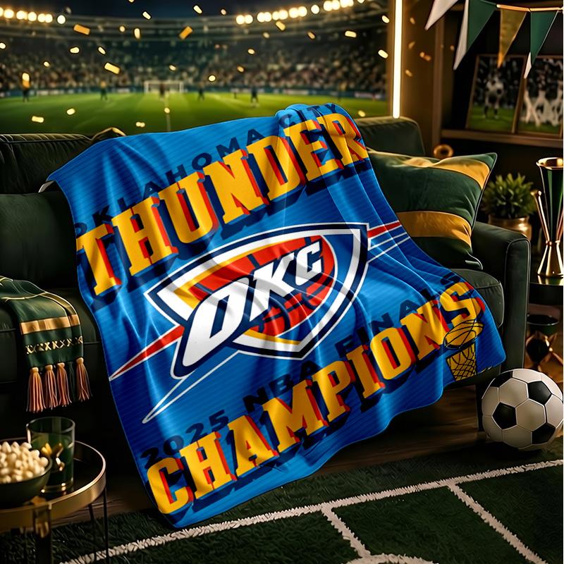 Thunder OKC Basketball Blanket Lightweight Flannel Bedding Blanket Perfect for Travel, Camping, Living Rooms, Offices, Sofas, Fan Christmas Gift