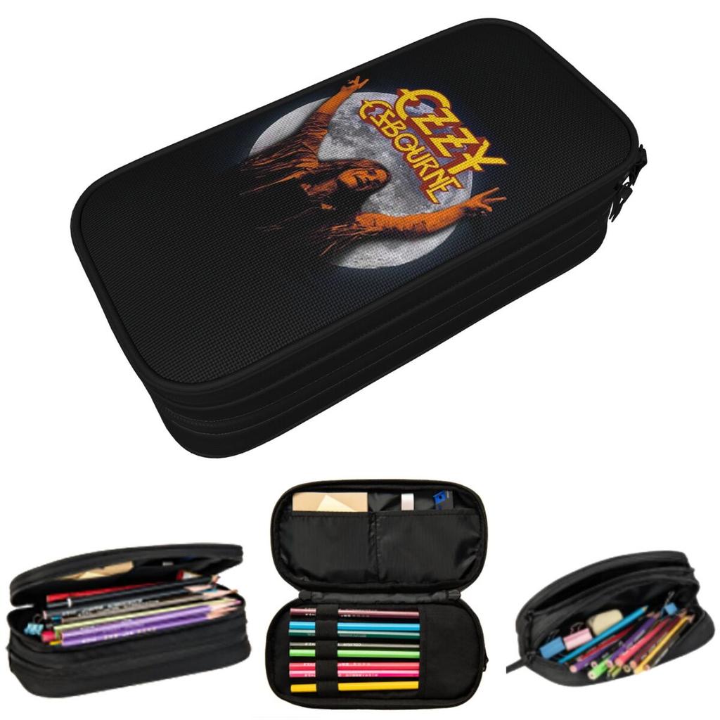 Ozzy Osbourne British Heavy Metal Rock Music Singer Pencil Case for Gifts Pen Box Pencil Bag Stationery Supplies Pen Holder Bag