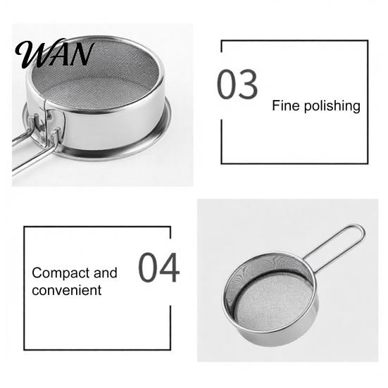 Flour Sifter Small Stainless Steel Fine Mesh Sieve for Cocoa Powder Handheld Sugar Egg Liquid Filter Home Kitchen Baking
