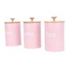 3pcs Storage Canister Multifunctional Airtight Iron Storage Jar with Lid for Tea Coffee Sugar