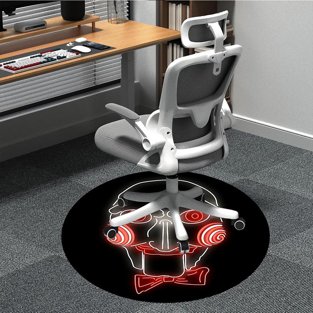 1 Stück Puzzle-Maske Büro Runder Teppich, Unter Bürostühlen Schlafzimmer Wohnzimmer Heimdekoration, Raumdeko, In Verschiedenen Größen Erhältlich