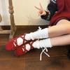 Leder Französische Schleife Ballerinas Damen Retro Gürtelschnalle Mary Jane Schuhe Vielseitige Leichte Mund Einzelne Schuhe