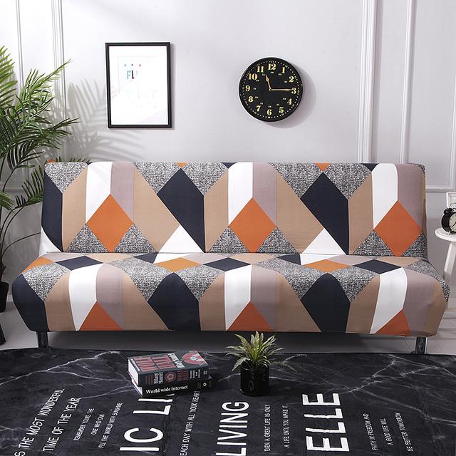 

Black Geometric Folding Sofa Bed Case Living Sofa Cases Elastic Spandex Stretchdouble Seat Case Slipcovers For Living Room Area Geometric Print M (160-190cm)