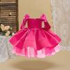 Robe de Princesse Satinée pour Filles – Jupe Plissée Papillon pour l'Été et la Remise des Diplômes