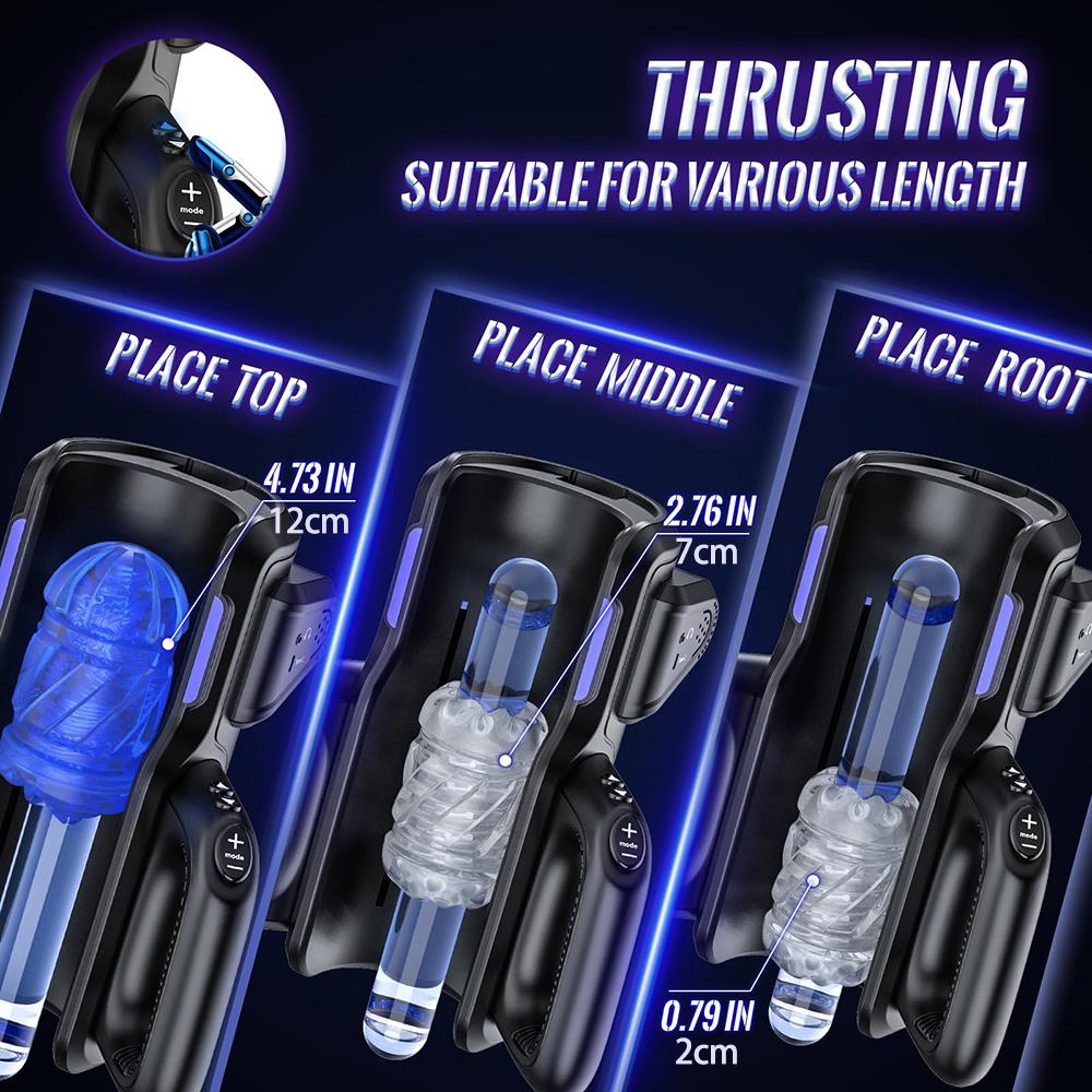 New 12cm Fully Automatic High-speed Male Masturbator 10 Telescopic 10 Gears Vaginal Masturbation Cup Male Training 72 Kinds of Stunts Sex Toys