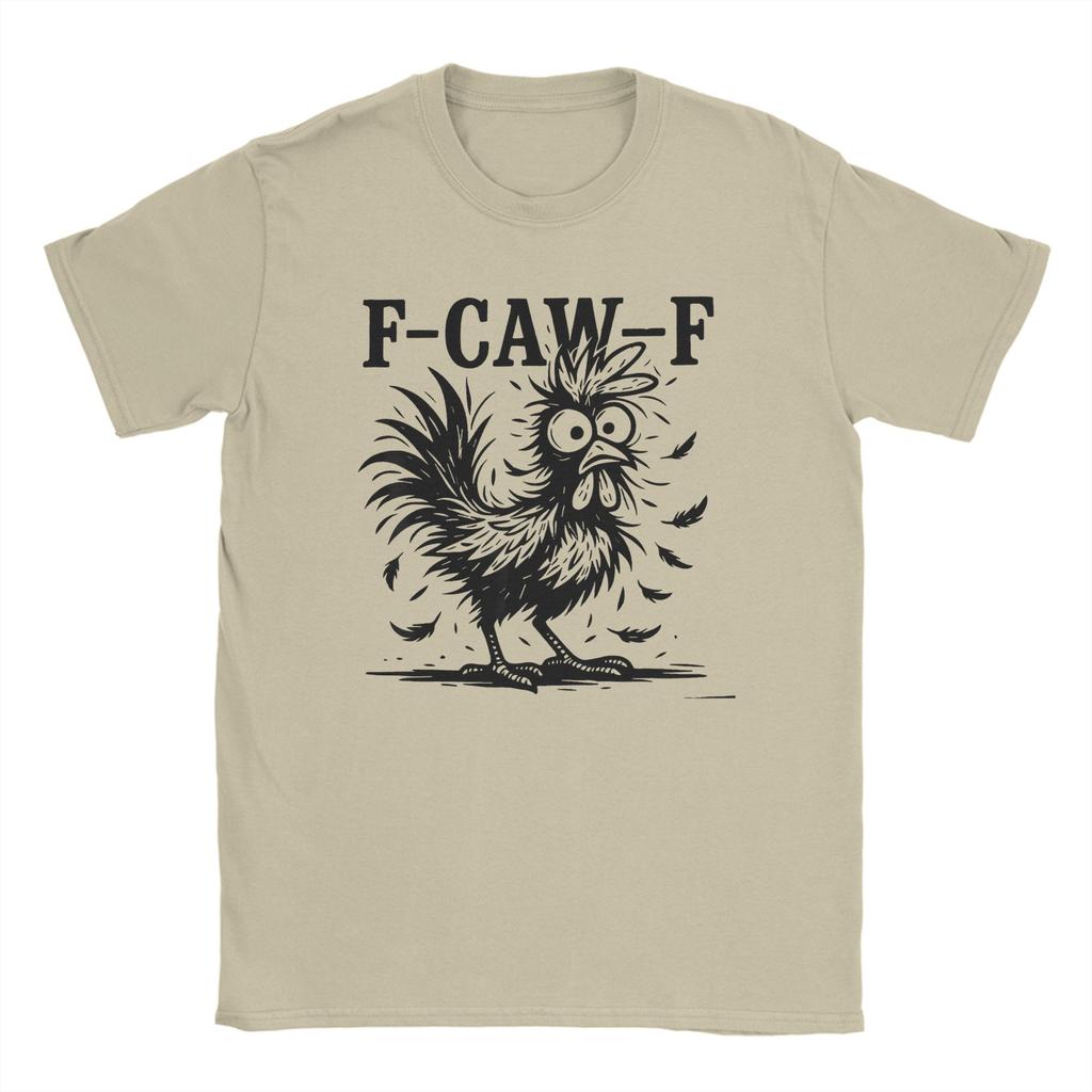 Funny F-Caw-F Chicken Fcawf Chicken Lover Animal Rooster Men T Shirts  Funny Tees Short Sleeve  T-Shirts Cotton Unique Clothes