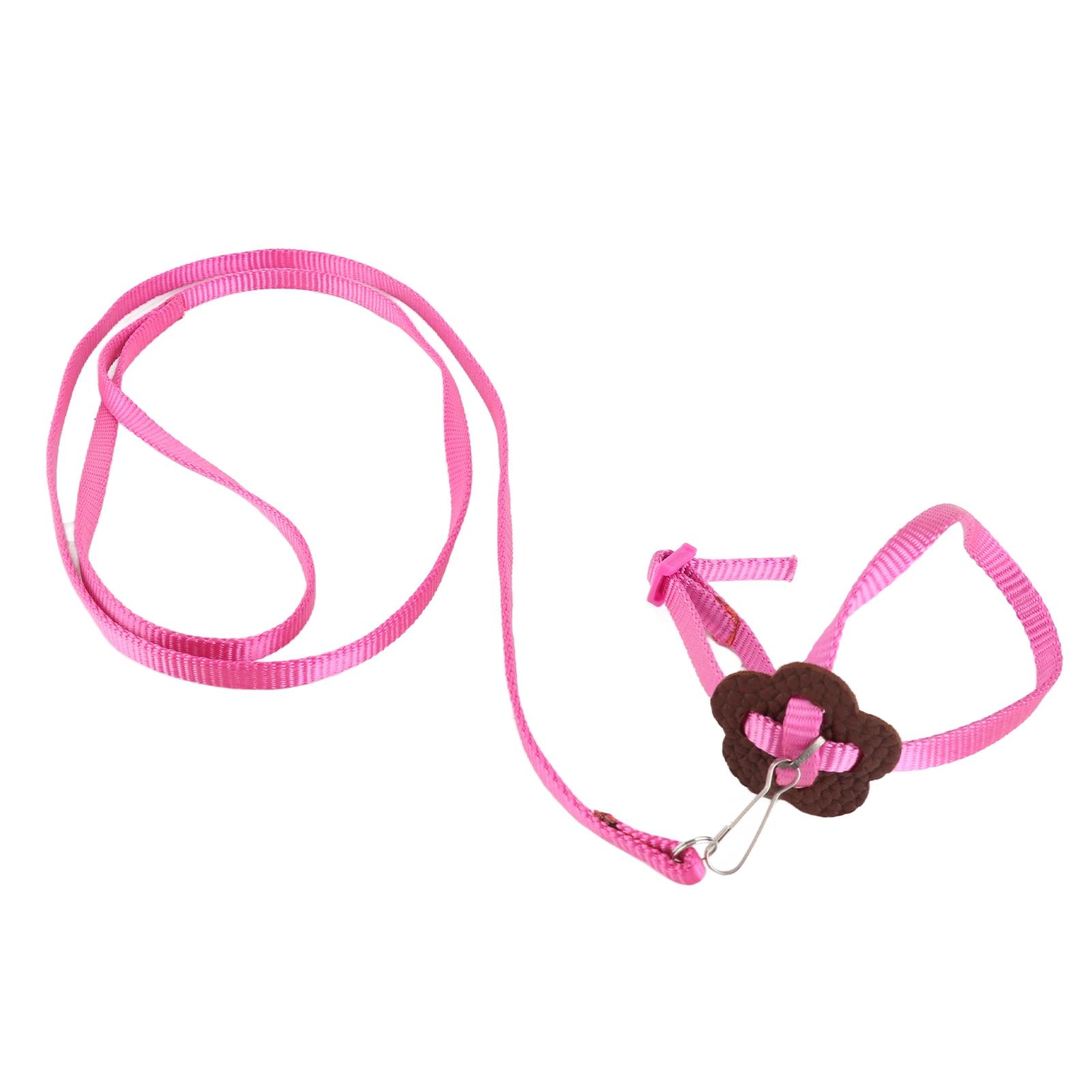 

Шлейка для птиц Поводок для попугаев Регулируемая веревка для птиц из нейлона AntiBite для обучения на открытом воздухе(оранжевый ) розовый