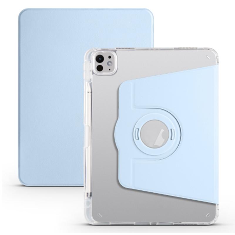 Για το iPad Pro 13 (2024) Θήκη Περιστρεφόμενη Βάση Δερματίνη PU Διαφανής Πλάτη Αποσπώμενο Κάλυμμα Tablet