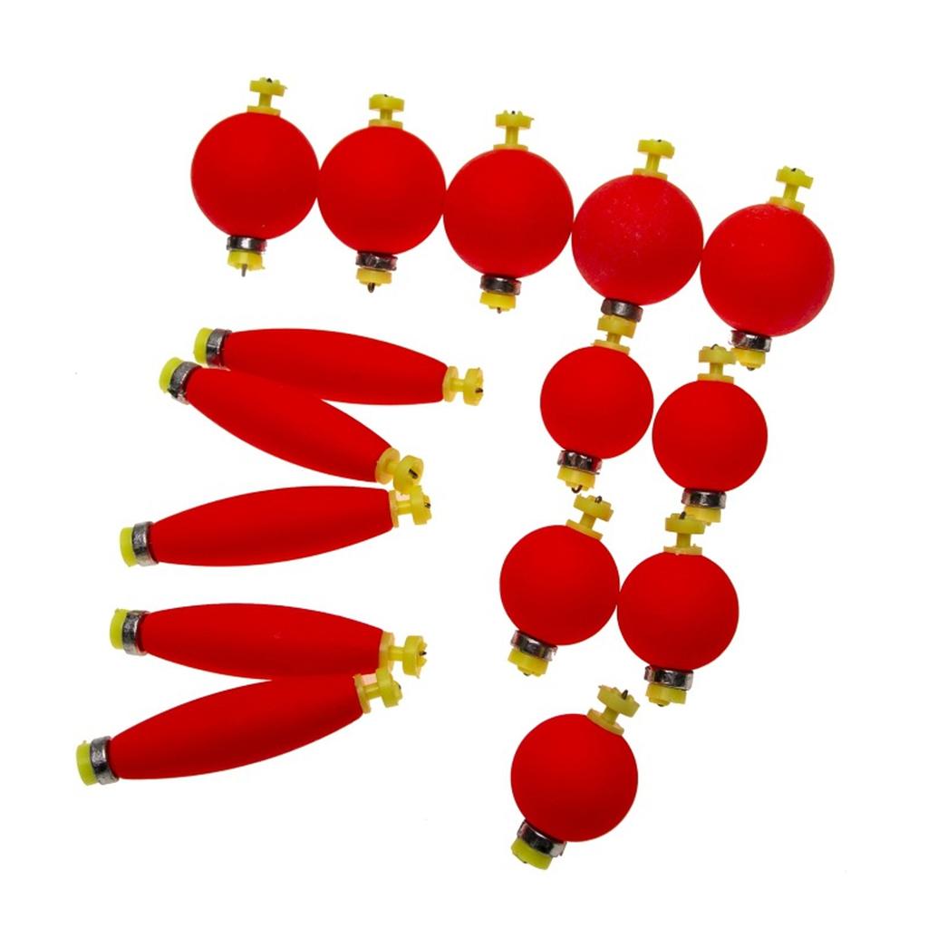 15pcs Foam Snap Weighted Floats Set Bobbers Fishing Tackle Accessories for Fishing 15pcs