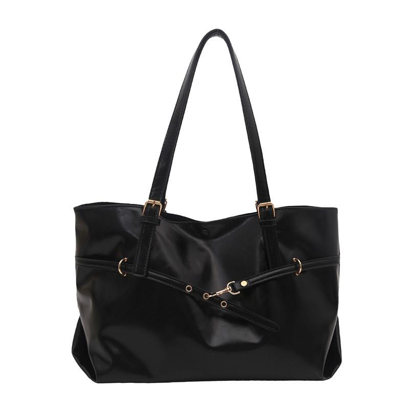 Vintage Womens Large Capacity Tote Bag With Pu Material For Daily Use