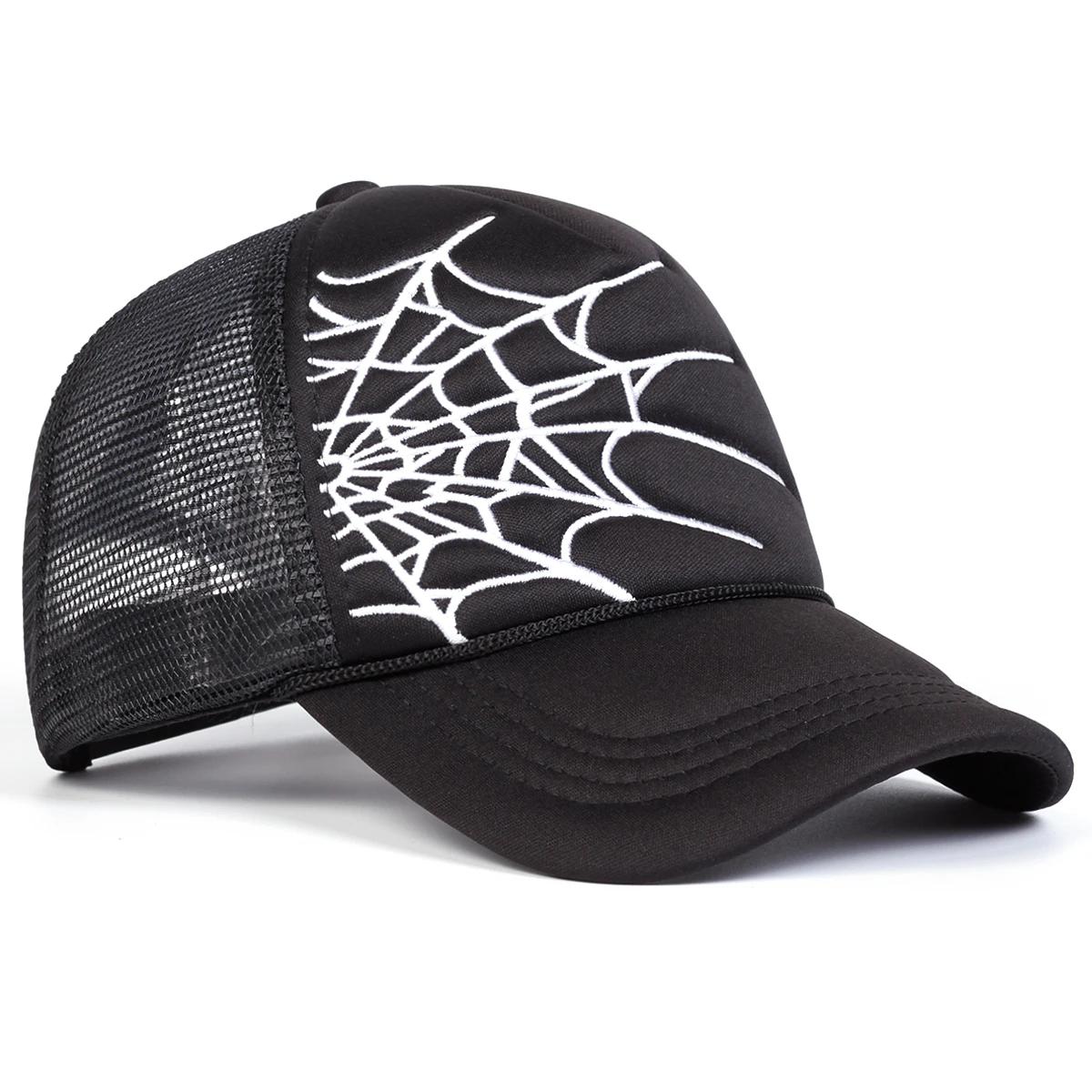 

Unisex Spider Web Embroidery Baseball Net Caps Spring And Summer Outdoor Adjustable Casual Hats Sunscreen Hat Sports Cap