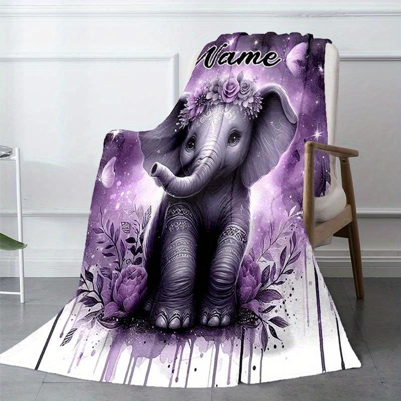 Purple Elephant Customize Your Name Blanket Warm Comfortable And Soft Blankets Are Suitable For Home Lunch Break Blanket Office Sofa Sofa Gift To