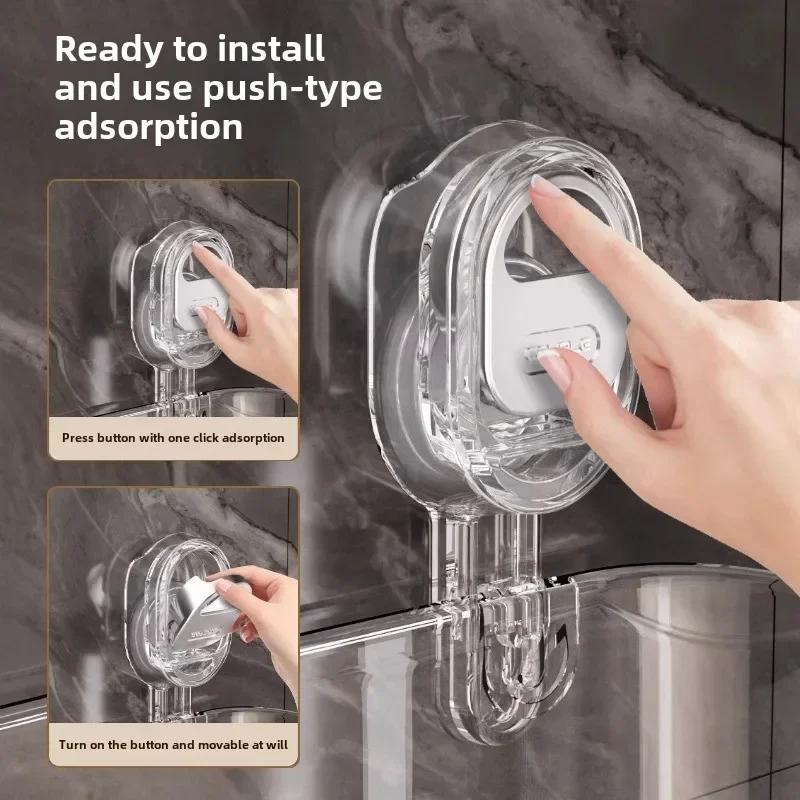 Acrylic Bathroom Shower Shelf Organizer with Suction Cup,Transparent Storage Rack for Skin Care Products, Bathroom Supplies Rack