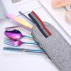 Portable 304 Stainless Steel Korean Knife, Fork, Spoon, Chopsticks and Straw Tableware Set for Travel - Folding Tableware