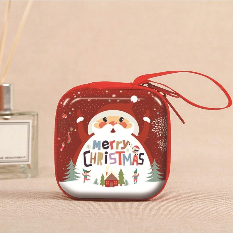 Holiday Themed Kids Tin Coin Holder Portable Pocket Organizers Cartoon Character Gift For Children Christmas Party Favor