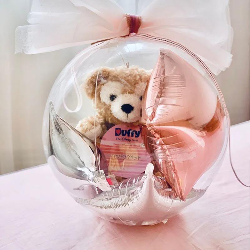 Double-Mouth Stretch Bobo Ball with Rose Flowers - 26-Inch & 30-Inch for Gifts and Decorations