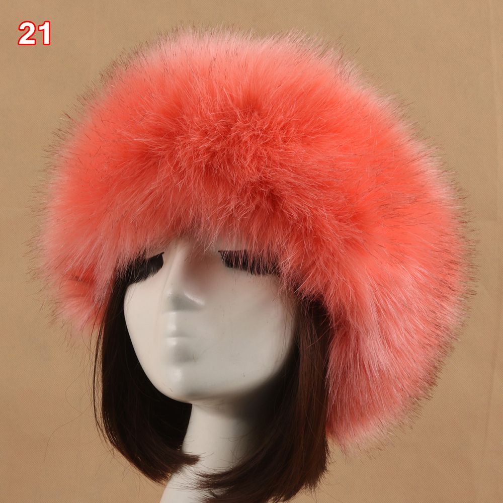 Fashion Winter Earwarmer Thick Fluffy Women Russian Cap Headband Hat Faux Fur