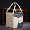 Fabric Tea Can Gift Box, Vintage-Style Fabric Tea Packaging Box, Empty Gift Box