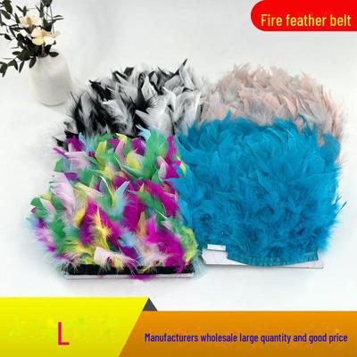 Bandes de plumes de dinde en filet de dentelle rouge pour costumes et décorations de mariage faits à la main
