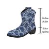 Stivali Western da Donna Slip-On - Tacco basso robusto, Copertura Sintetica Stivali da Cowboy, Stivaletti Slip-On per Western, Formali, Quotidiani - Tutte le Stagioni