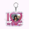 Pfp Sephiroth Acrylic KeyChain Pendant Key Ring I Love My Boyfriend Girlfriend Pink Heart Keyring for Bag Pendant Jewelry Gifts