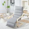 Lounge Chair Made of Birch Wood, Upholstered Armchair with Adjustable Footrest, Modern Armchair, Light Gray