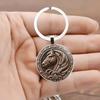 Keychain Multi-Layer Electroplated Surface Key Chain Traditional Chinese Horse To Success Design Round Pendant Car Charm Gift