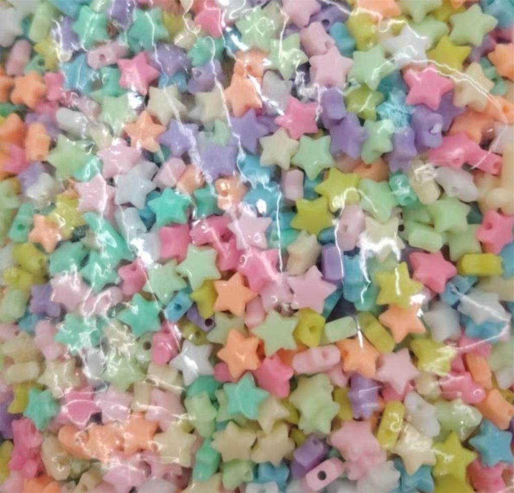 TX53 100pcs 9mm Mix Cream Color Acrylic Beads Exquisite Crafted Handmade Flower Geometry Necklace Pendants Material Jewelry