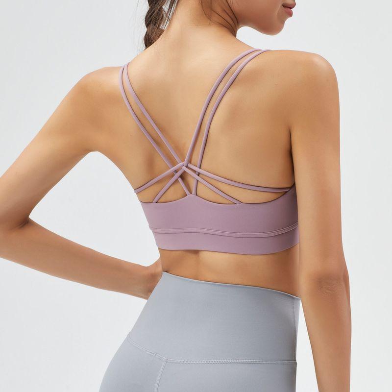 European and American New Style Sports Bra for Women, Shockproof Running Yoga Vest, Beautiful Back, Sexy Strapless Fitness Bra