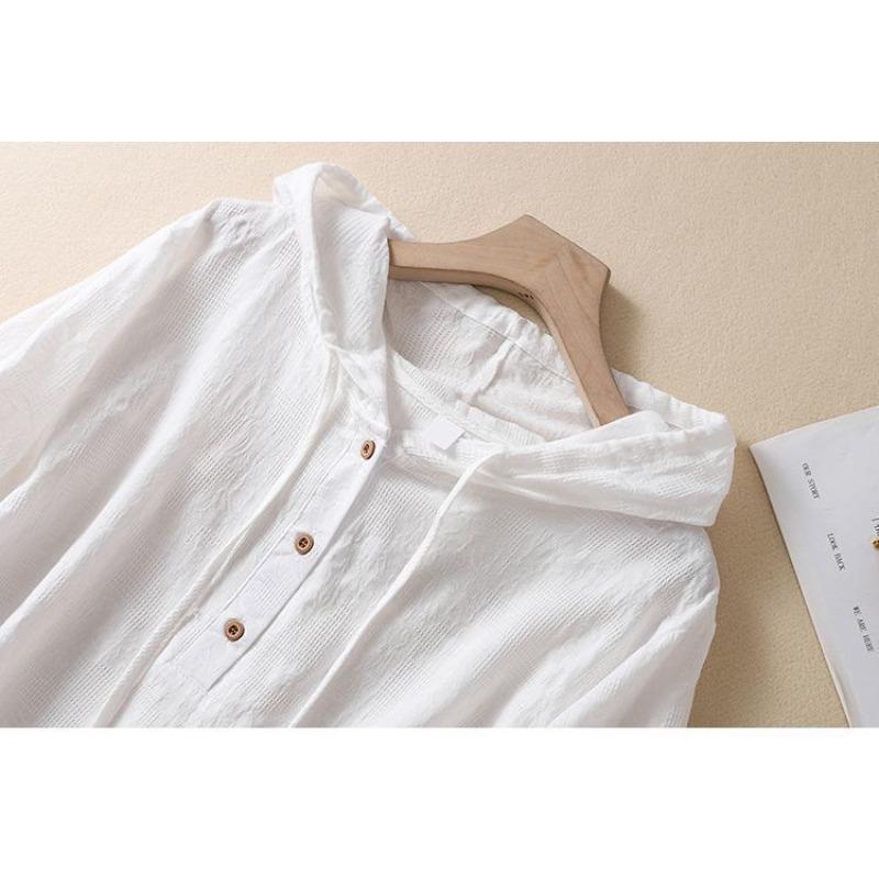 YYFS Moda Donna Casual Estate Primavera Tinta Unita Stampa Maniche 1/2 Felpe con Cappuccio & Camicie
