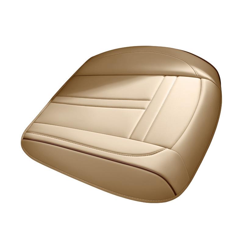 Car Seat Protector Mat Nappa Leather Anti-Slip and Full Wrap Front Bottom Car Seat Cushion Cover Driver Car Seat Cover