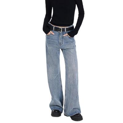 Jinyujie Women's S241JE397Y High-Waist Relaxed Straight-Leg Jeans