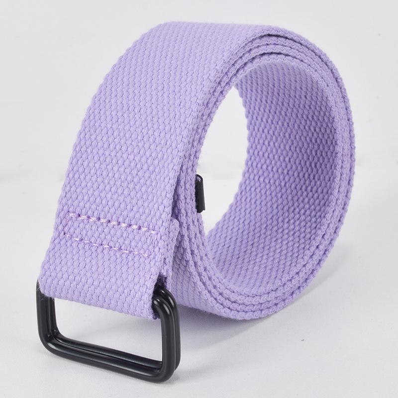 

Унисекс холщовый ремень без отверстий с пряжкой с двумя кольцами - Идеально подходит для студентов, военной подготовки и моды. 110cm x 3.0cm фиолетовый
