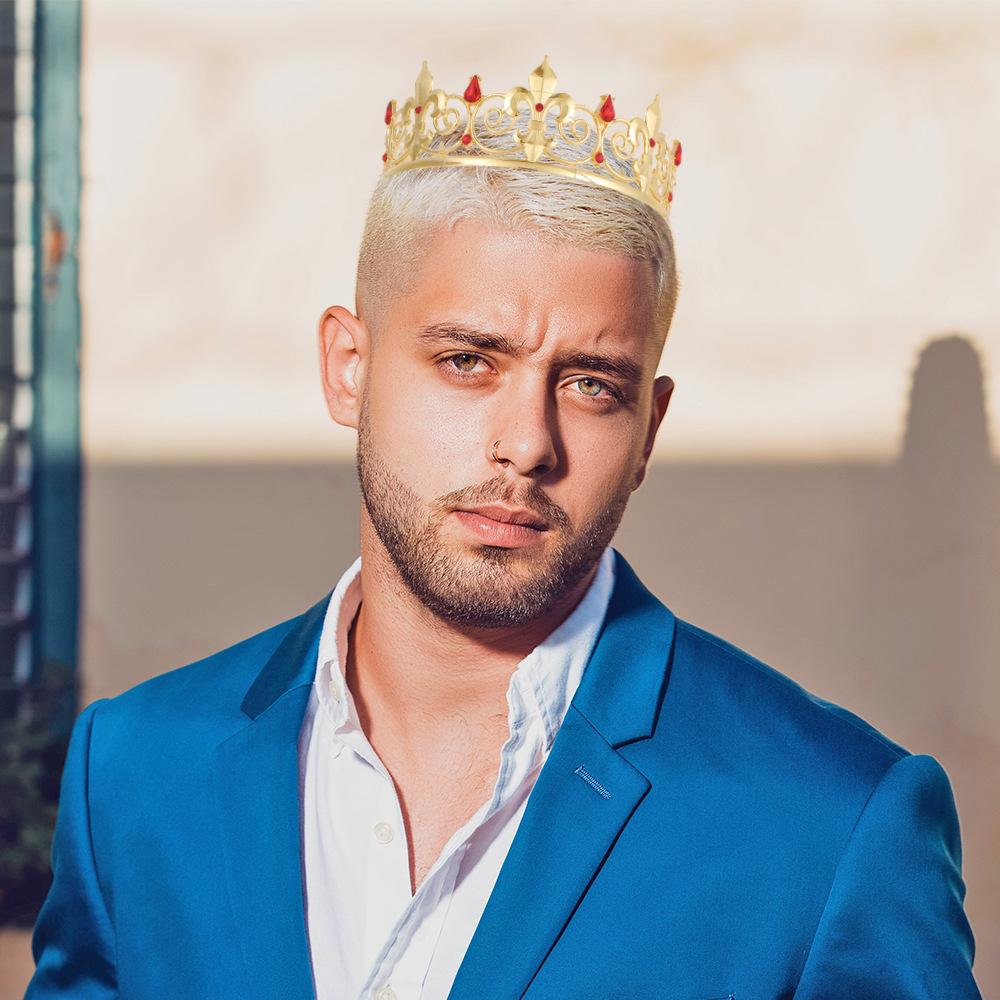 Europeisk och Amerikansk Rund Kristallkrona Boll Prins Huvudbonad Band Krona Festdekoration