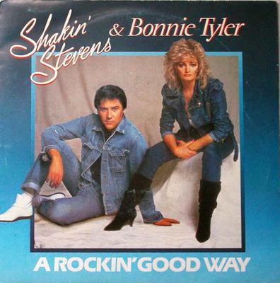7-Zoll Schallplatte SHAKIN' STEVENS & BONNIE TYLER - A Rockin' Good Way A4071 Epic 1983 UK Rock Gebraucht